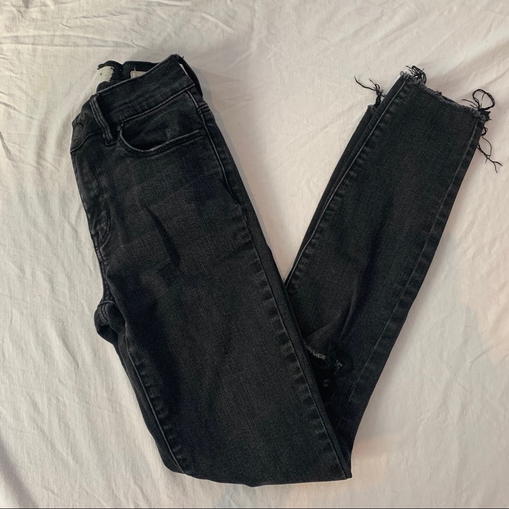 Pacsun Washed Black Distressed Skinny Jeans